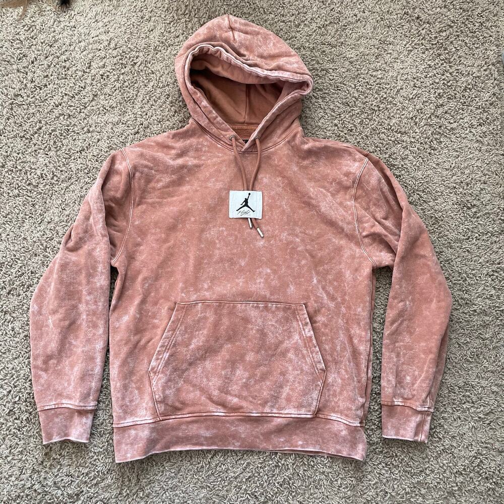 Nike Jordan Flight Fleece Hoodie Acid Wash Pullover Air jordan Orange sz M - Picture 11 of 13